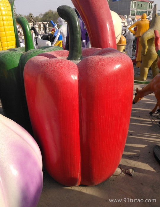 玻璃钢红辣椒雕塑玻璃钢仿真蔬菜雕塑